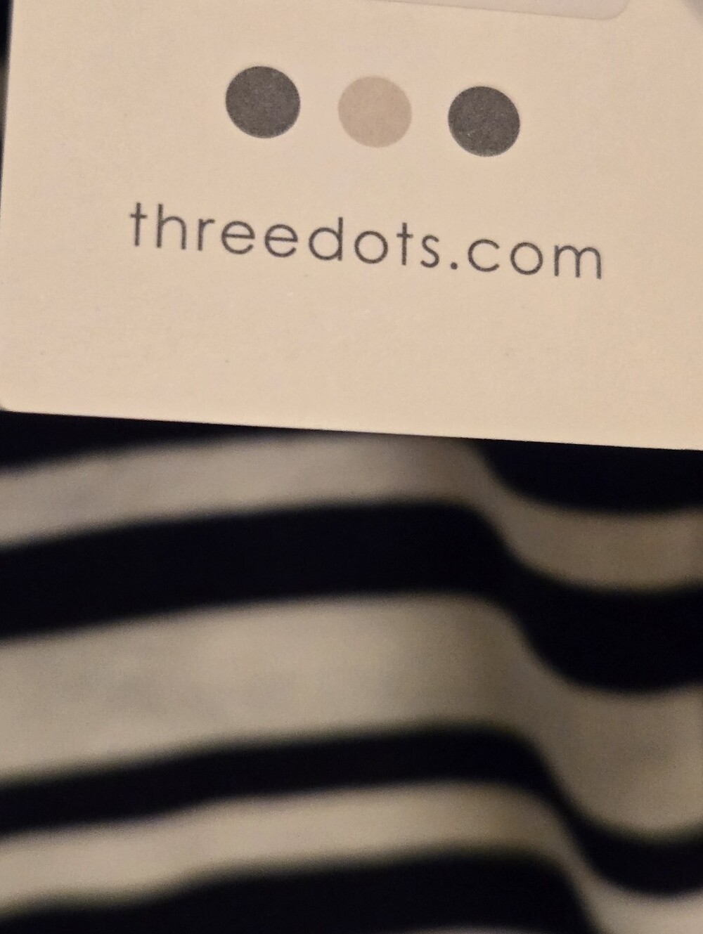 Three Dots Black & Cream Striped Crew Neck Tank Top Size L NWT - Picture 7 of 7